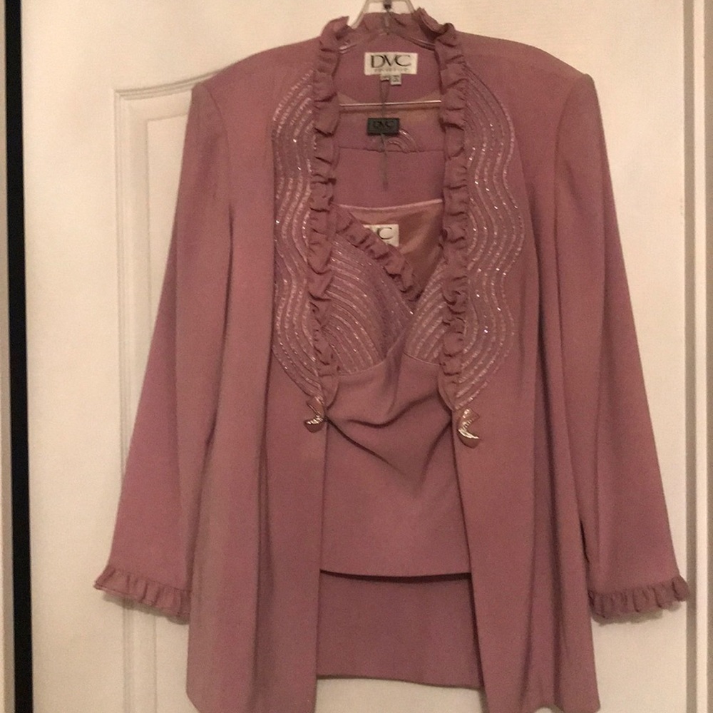 Rose / mauve 3 piece dress  . Size 14